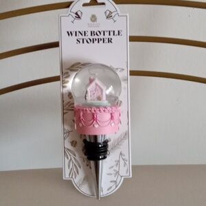 New!Viral Gingerbread House Snow Globe Wine Bottle Stopper
